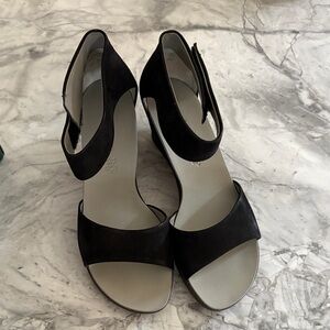 Paul Green Tammy Black Nubuck Leather Sandals, size 7.5. Brand new, in box.